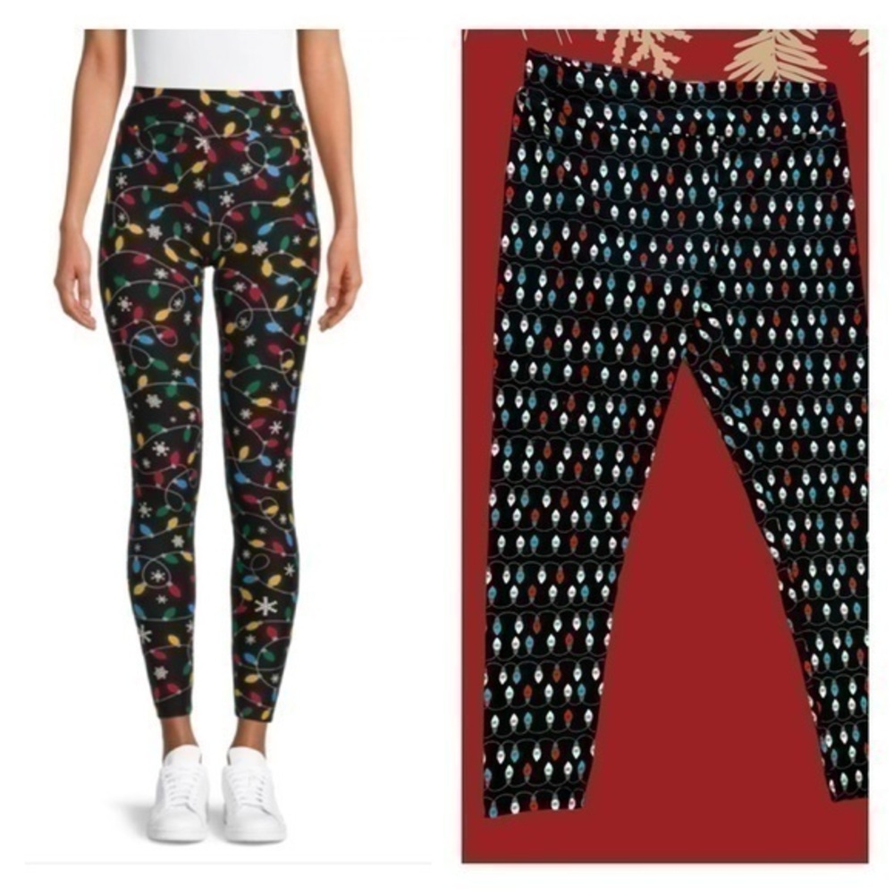 Christmas leggings with Christmas lights